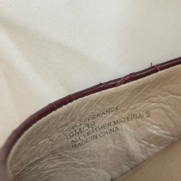 Louise et Cie Burgundy Pointed Toe Ankle Strap Heels Size 9M - Picture 6 of 8